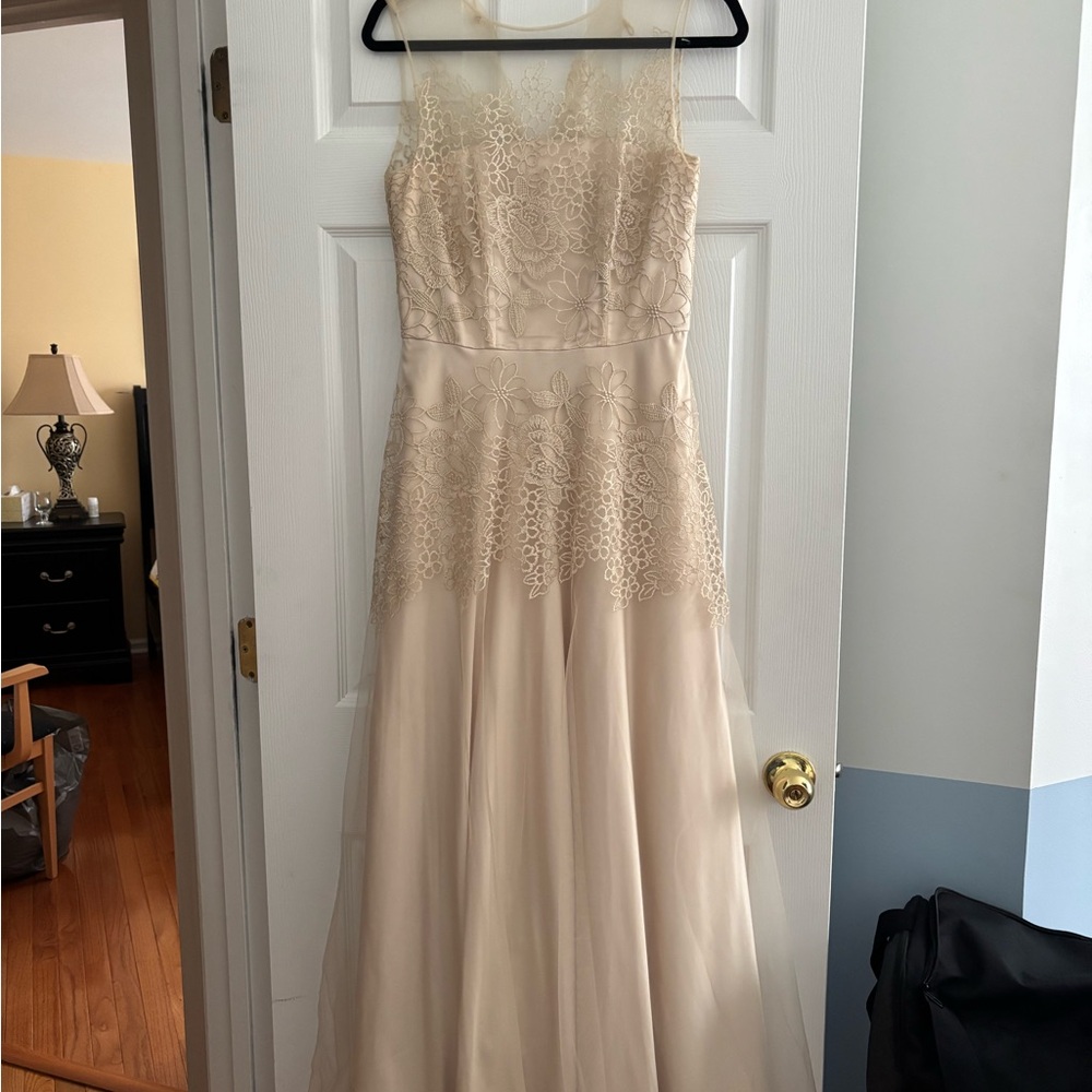 Tahari Elegant Lace Overlay Gown